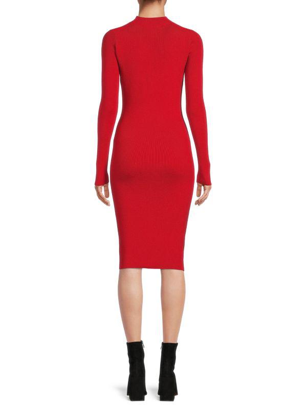 Victor Glemaud Ribbed Cutout Wool Blend Bodycon Dress