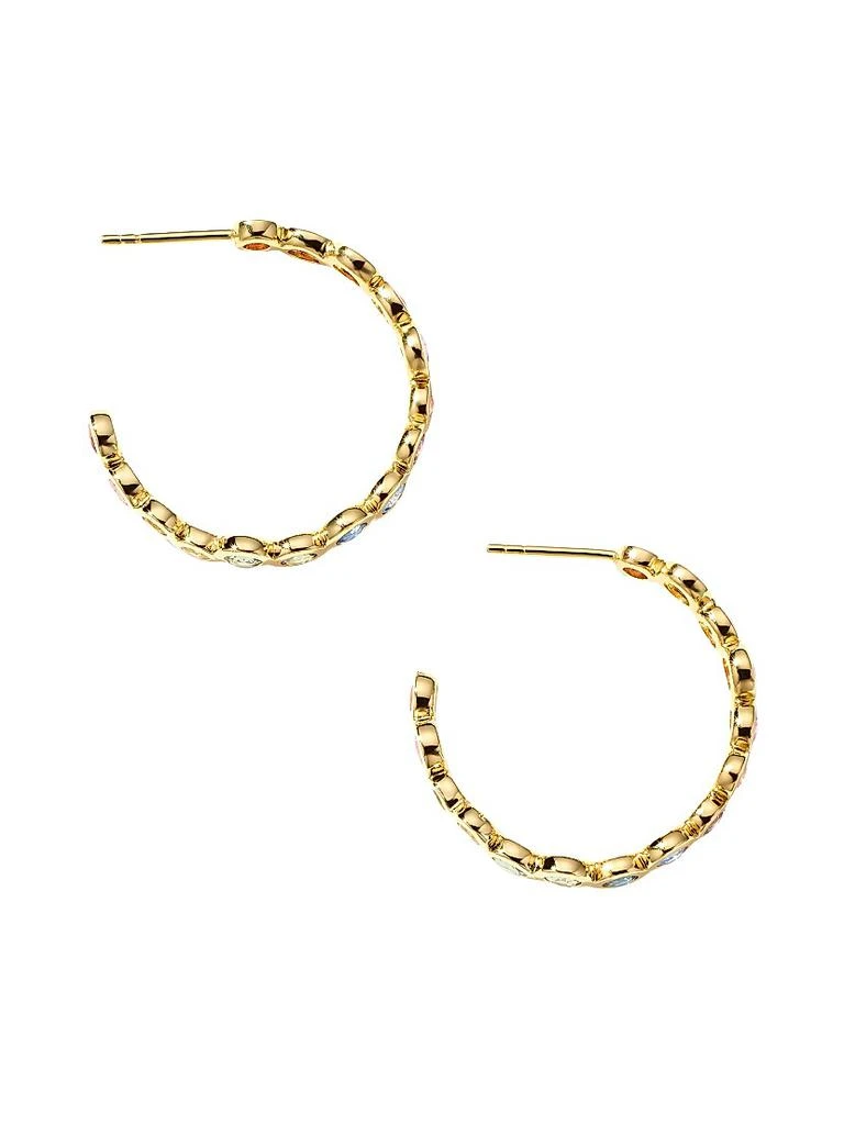 Ippolita Stardust Starlet #2 18K Yellow Gold 
Rainbow Sapphire Hoop Earrings 2