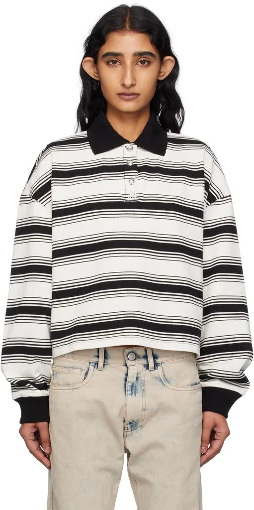 AMIRI White MA Stripe Oversized Polo 1