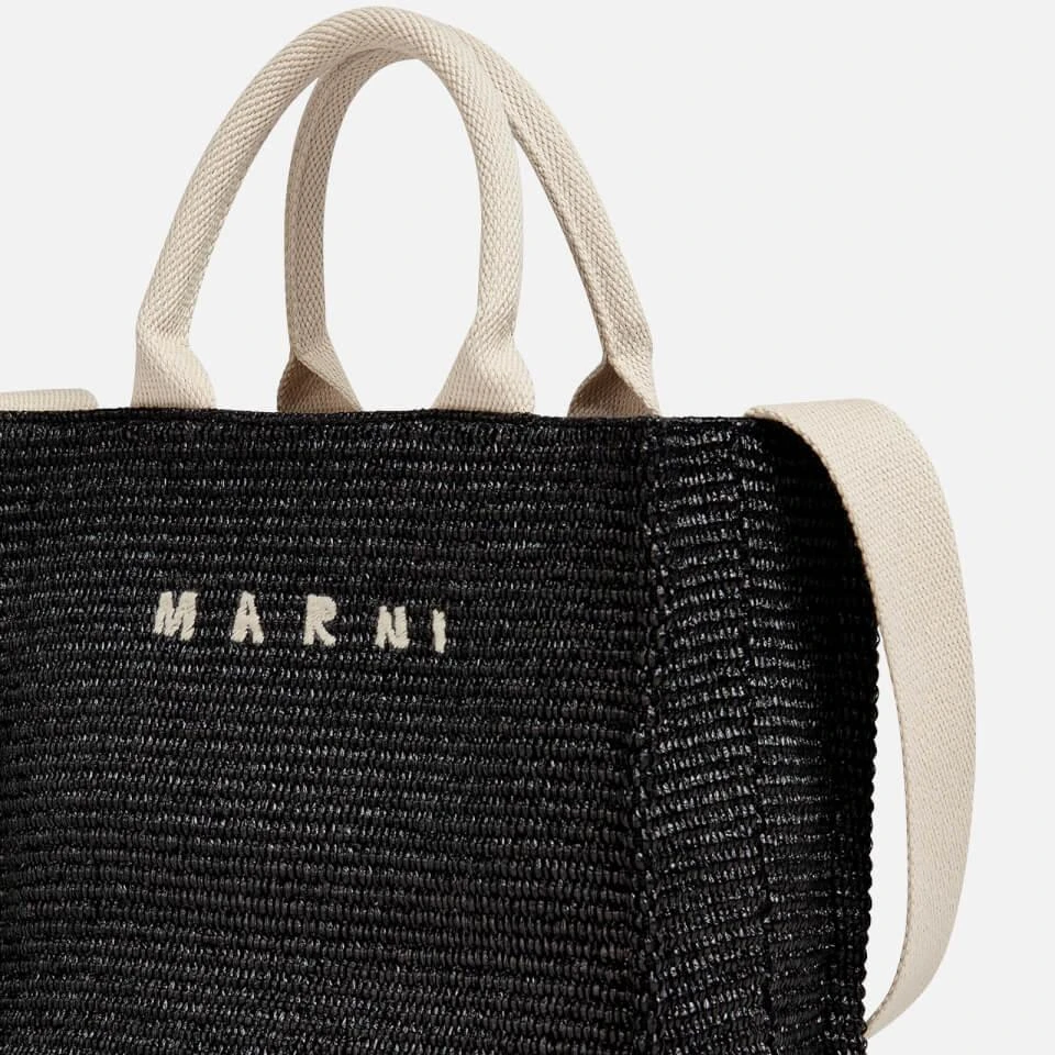 Marni Marni Logo-Embroidered Raffia Tote Bag 4