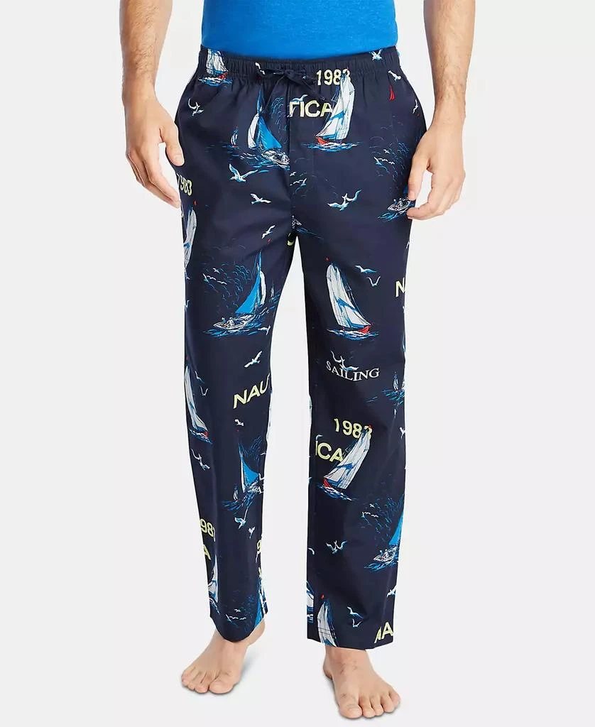 Nautica Men's Cotton Sailboat-Print Pajama Pants 1