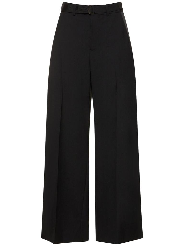 SACAI Belted Gabardine Wide Pants