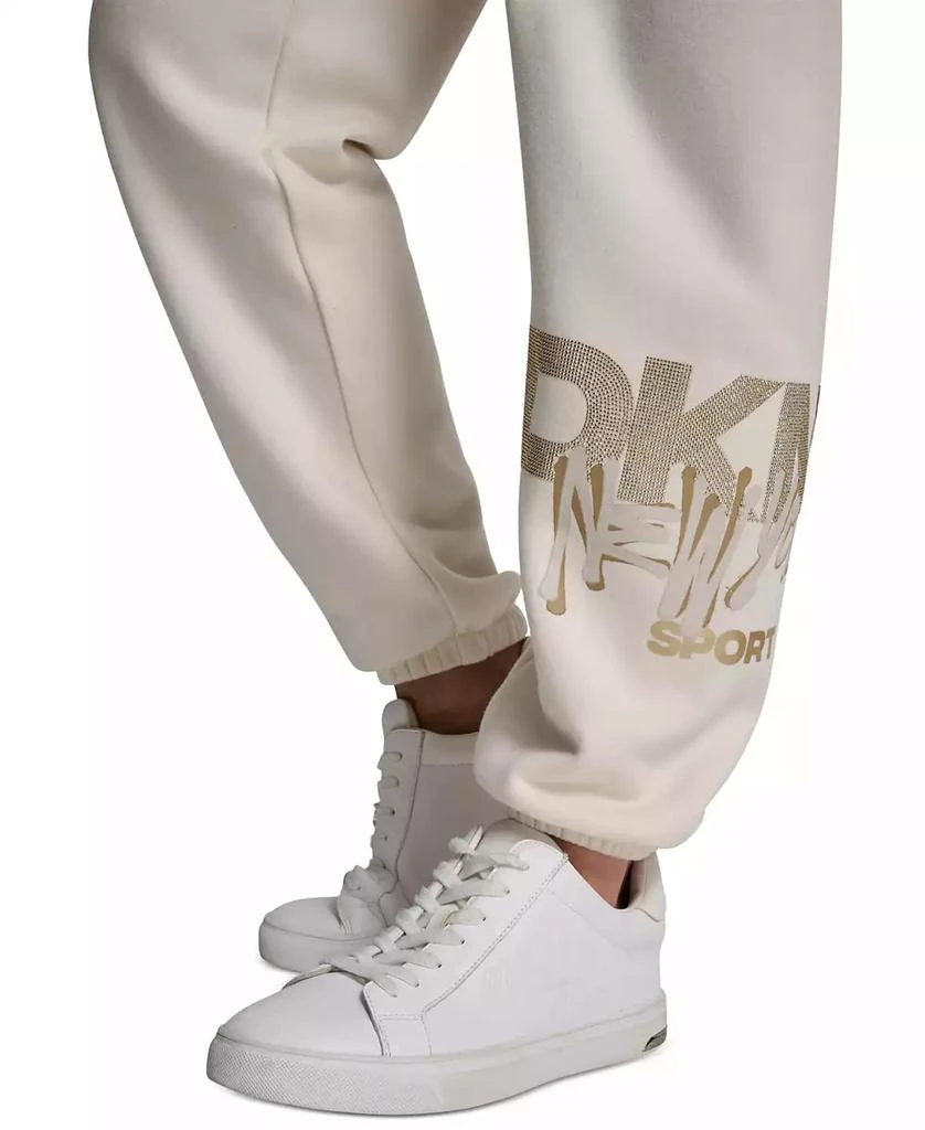 DKNY Women
s Graffiti Rhinestone Logo High-Rise Relaxed-Fit Joggers 4