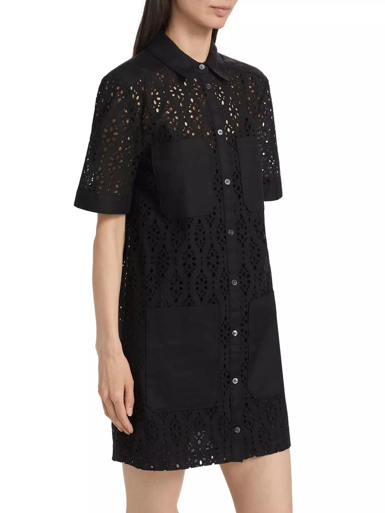 VERONICA BEARD Rafaela Eyelet Mini Shirtdress 4