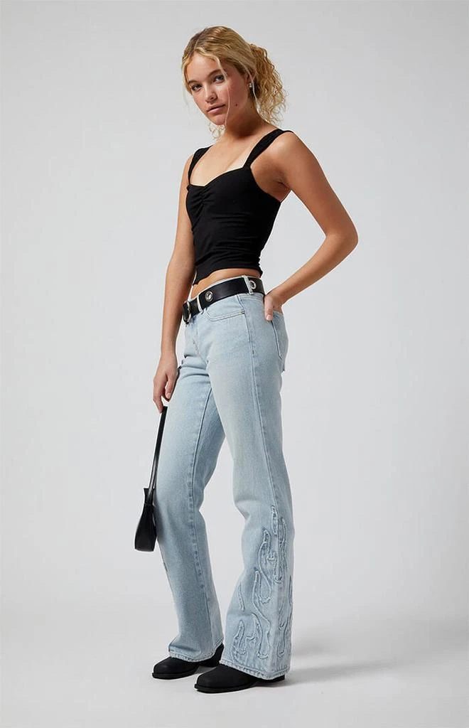 Shop Jade Low Rise Bootcut Jeans Flames Light Indigo on Sale at