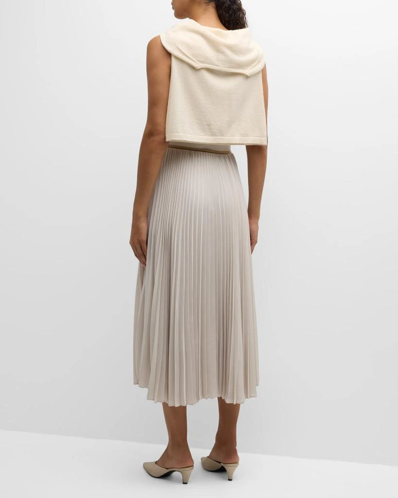 Vince Draped Pleated Midi Skirt 4