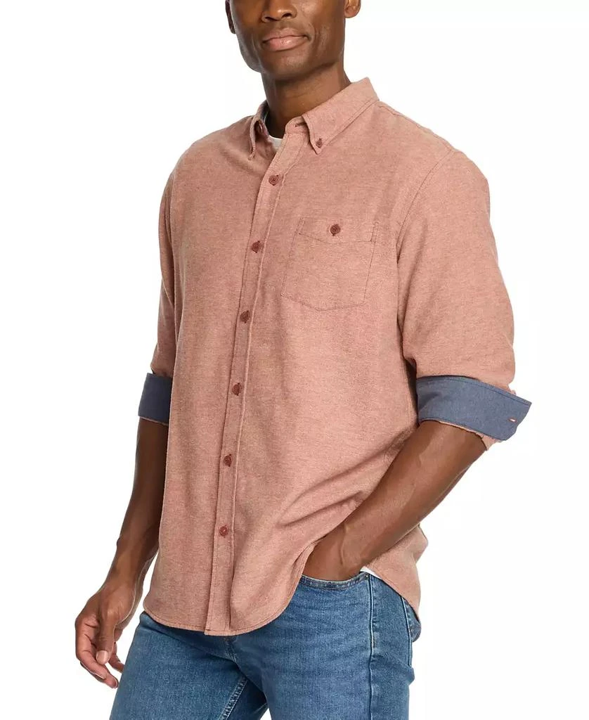 Weatherproof Vintage Men's Regular-Fit Two-Tone Button-Down Twill Flannel Shirt 3