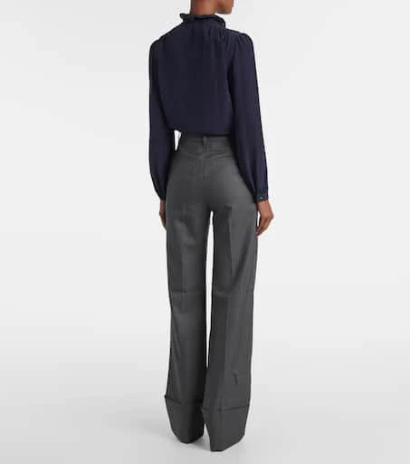 Valentino High-rise wool straight pants 3