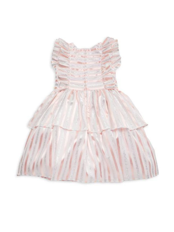 Pippa & Julie Little Girl's Joy Ruffle Sleeve Tiered Shimmery Dress 2