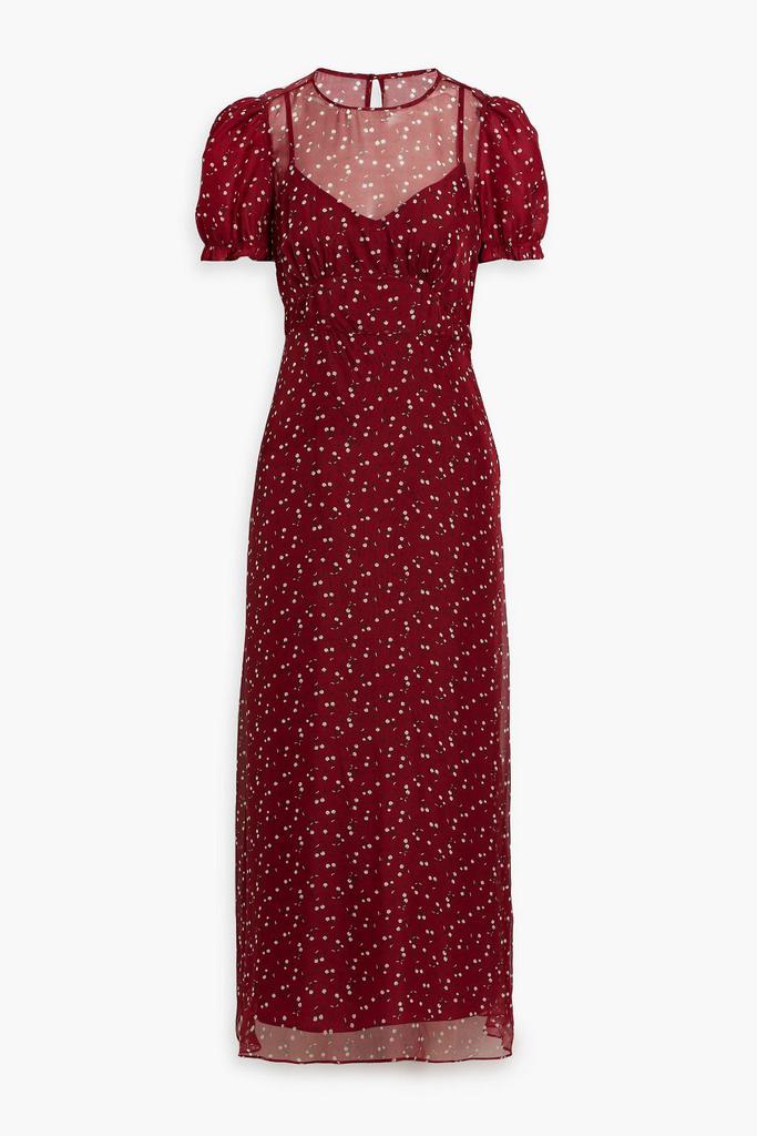 HVN Elizabeth printed silk-chiffon maxi dress