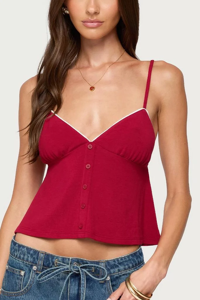 Edikted Edikted Kellyn Button Contrast Babydoll Top