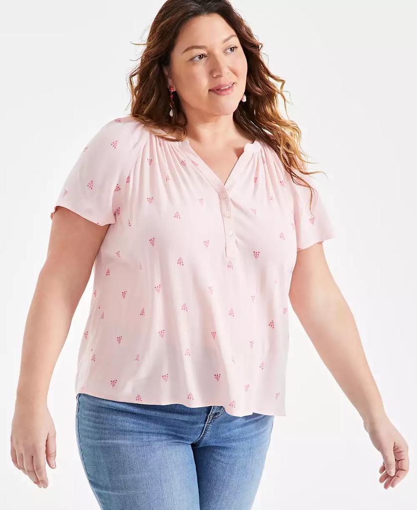 売れ筋商品|||スタイルアンドコー カットソー トップス レディース Plus Size Flutter-Sleeve Top, Exclusively at Macy's Aqua Swirl Style & Co Plus Size Flutter-Sleeve Top, Exclusively at