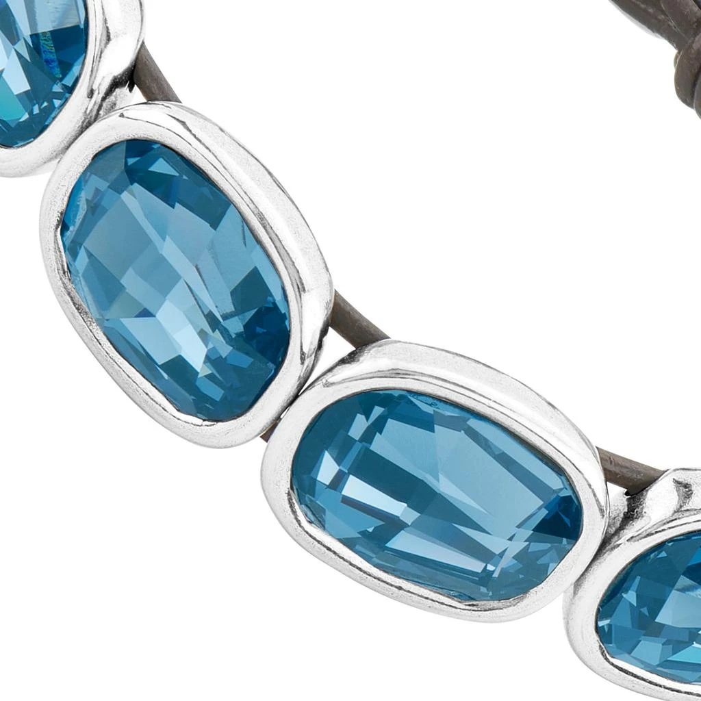 UNOde50 Blue Crystal Double Strap Bracelet