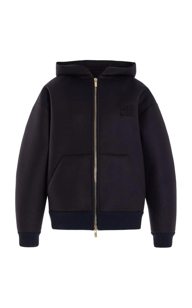 Miu Miu Miu Miu - Padded Wool Hoodie - Navy - IT 38 - Moda Operandi 1