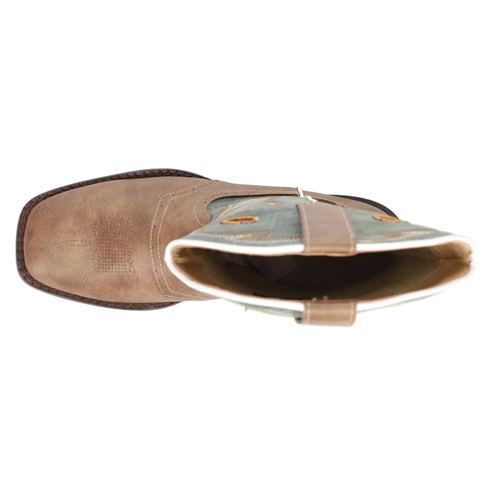 Roper Daniel Embroidered Square Toe Pull On Cowboy Boots 4