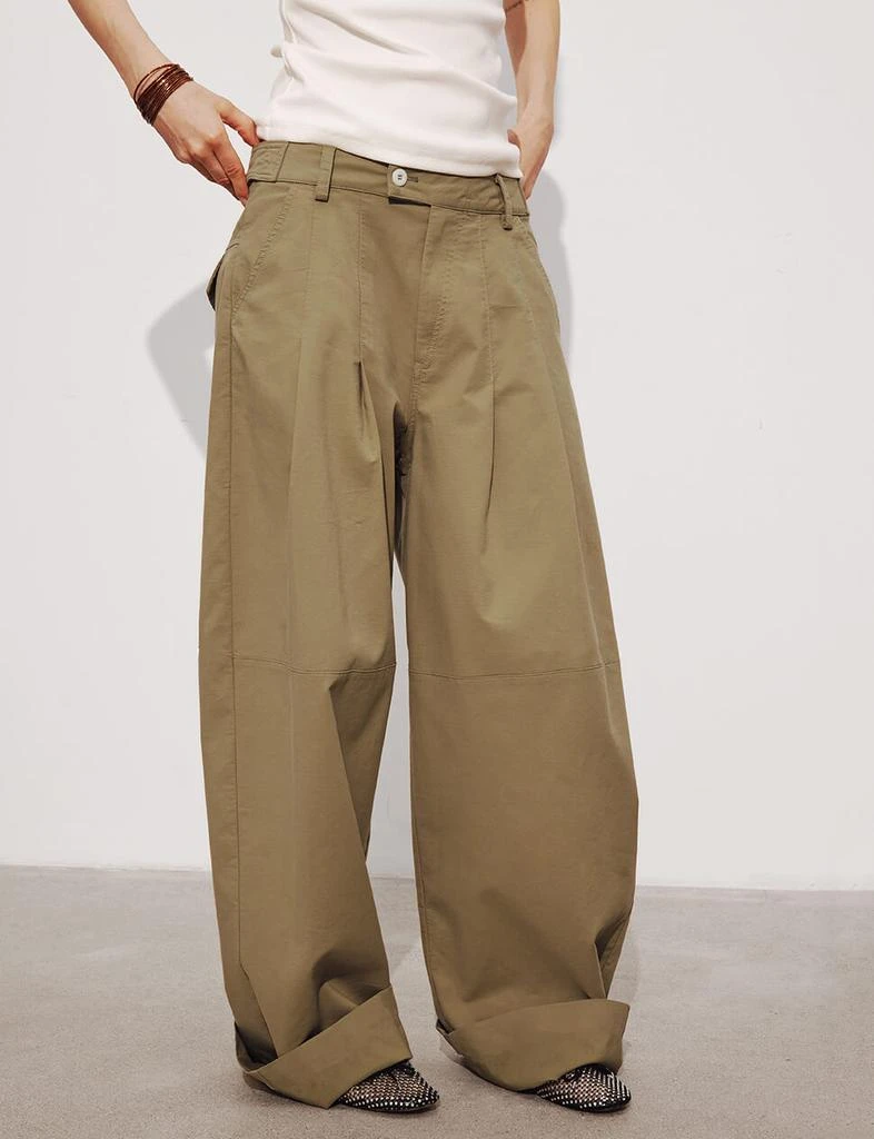 Pixie Market Baggy Khaki Button Pants-PREORDER 1
