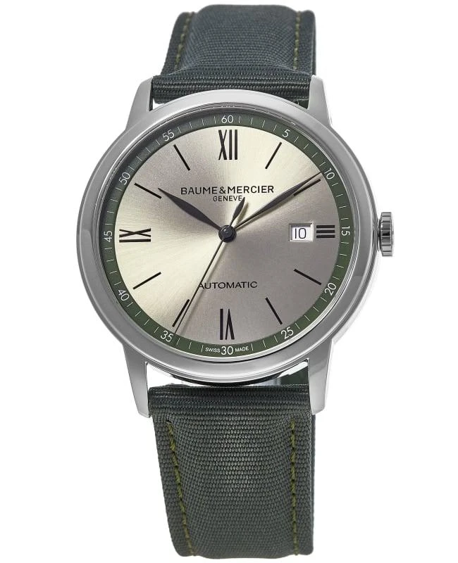 Baume & Mercier Baume & Mercier Classima Automatic Grey Dial Green Strap Men's Watch 10696 1