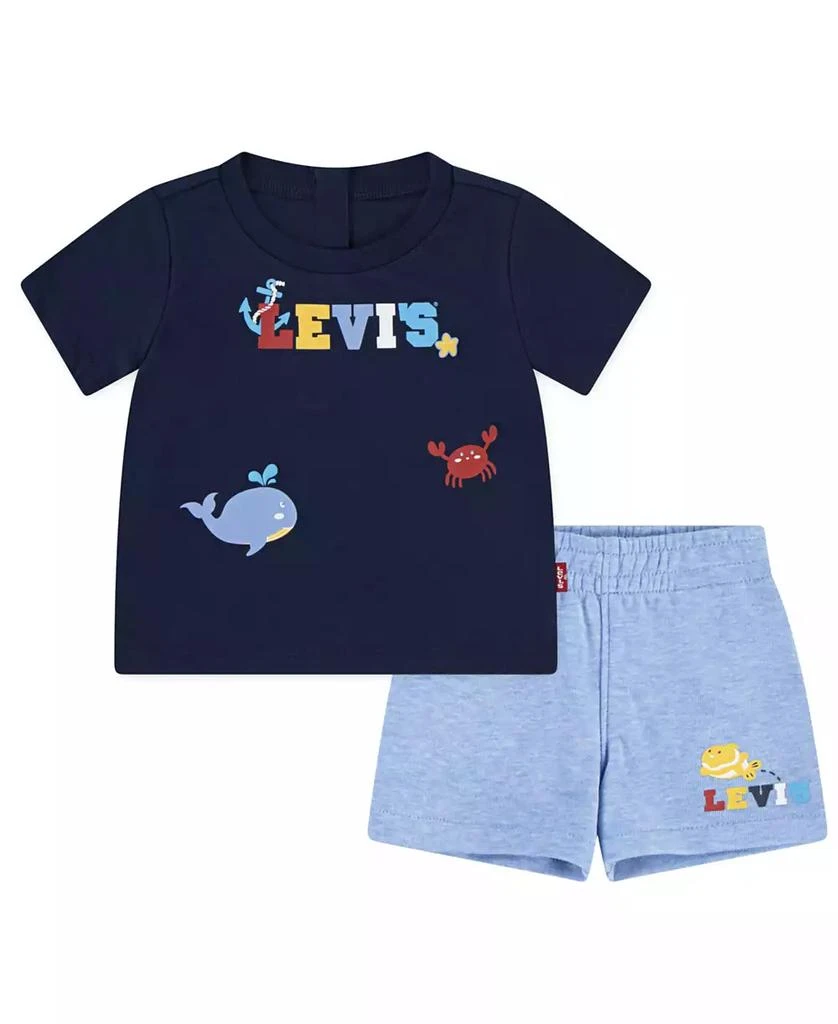 Levi's Baby Boys Coastal Critters Tee and Shorts Knit, 2-Piece Set 1