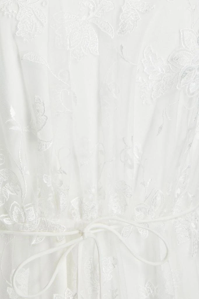 Monique Lhuillier Gathered embroidered tulle gown 4