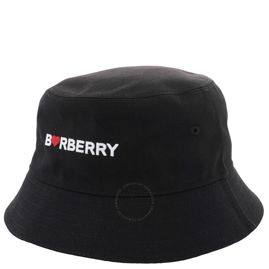 Burberry Black Cotton Blend Bucket Hat - Hats - BeyondStyle