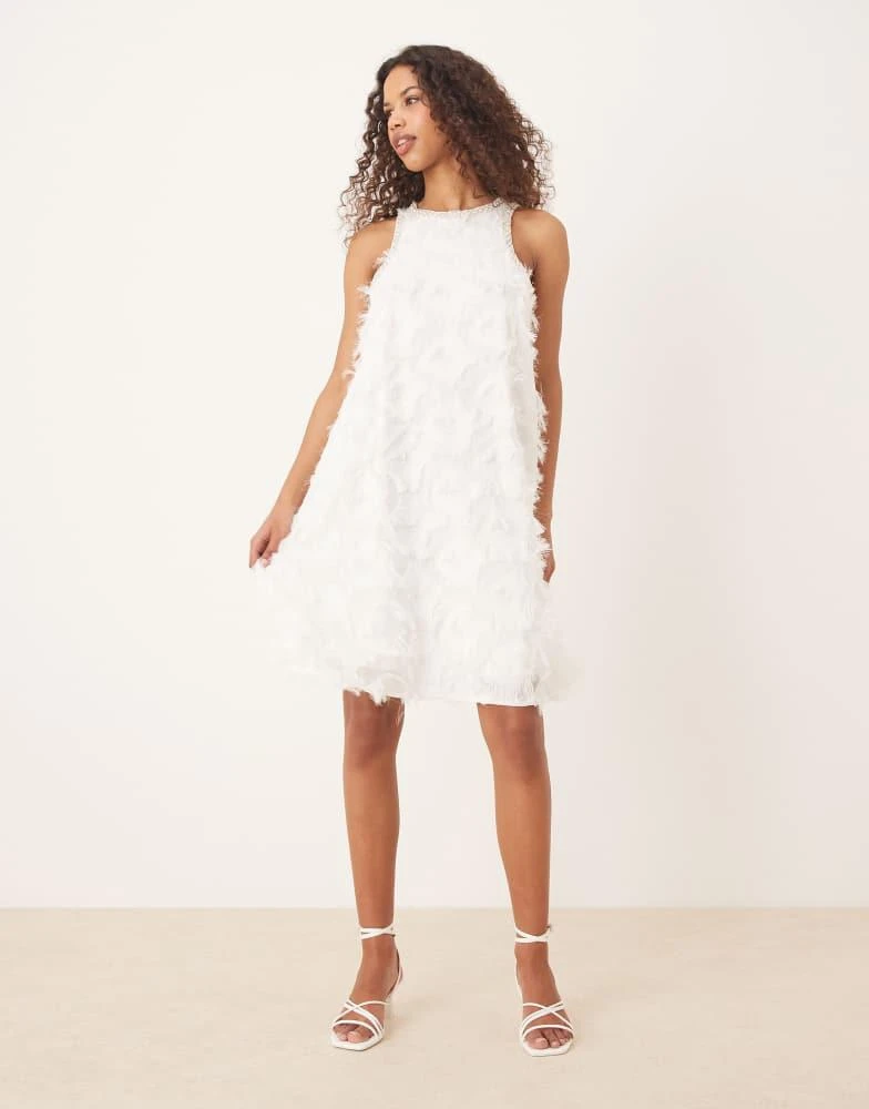 knee length dresses for ladies Waverly White Racer-Neck Sleeveless Skater Mini Dress – Club L London