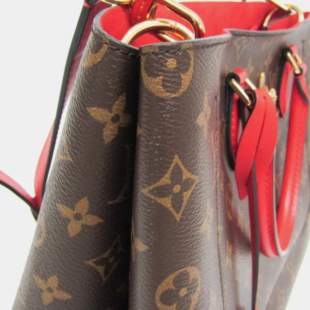 Louis Vuitton Louis Vuitton Brown/Red Monogram Canvas Flower Tote Bag 5