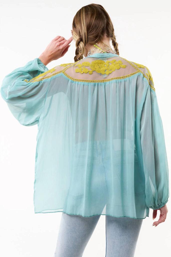 ARATTA Camellia Vintage Blouse In Blue