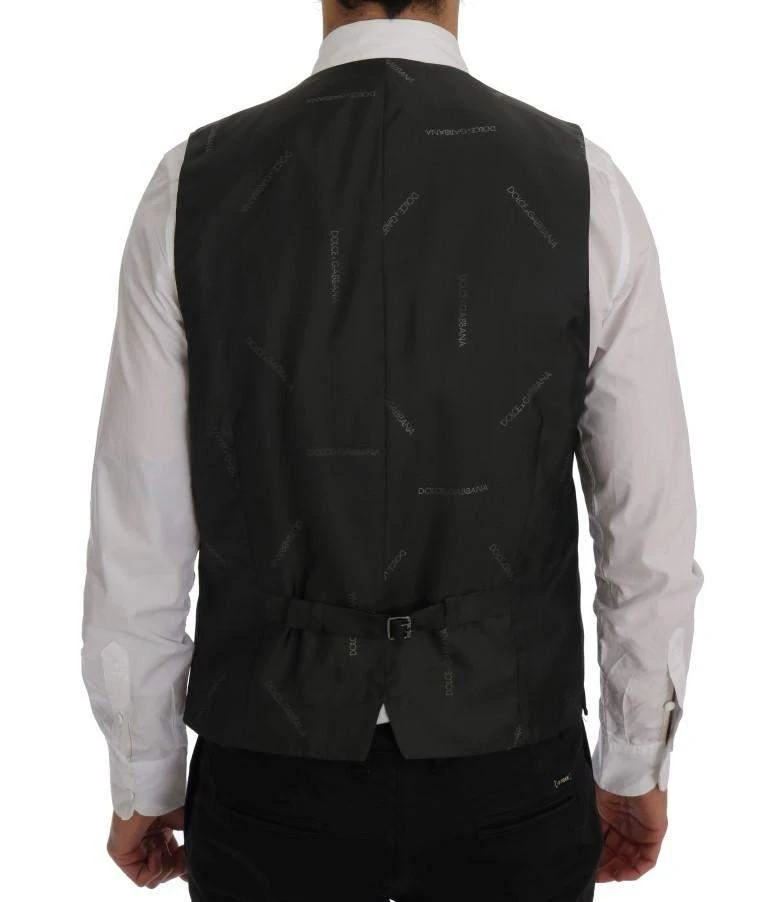 Dolce & Gabbana Dolce & Gabbana  Gray STAFF Wool Stretch Vest 3
