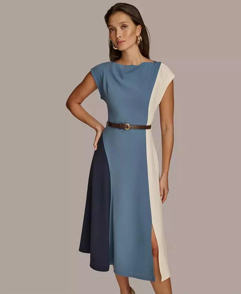 Donna Karan Women's Colorblocked A-Line Dress 5