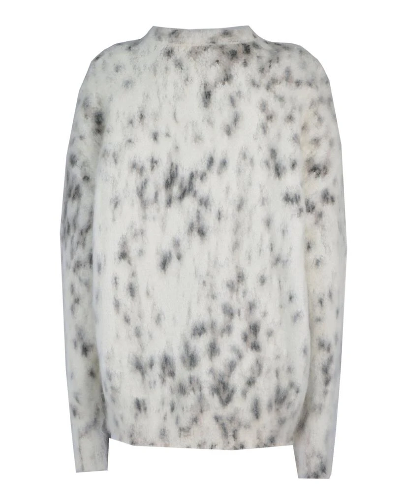 Givenchy Cropped Sweater In Mohair With Snow Leopard Print 2