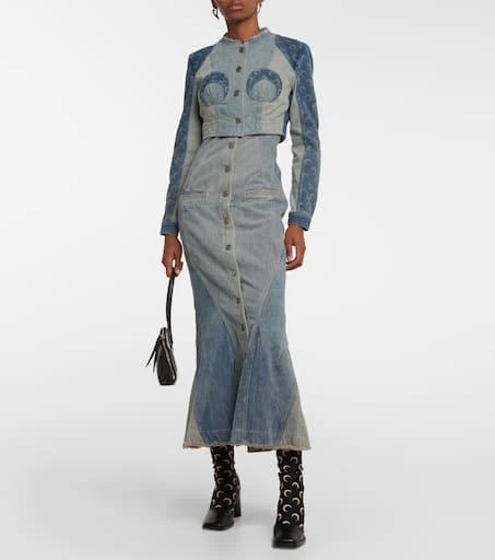 MARINE SERRE Regenerated Cropped Denim Jacket 2