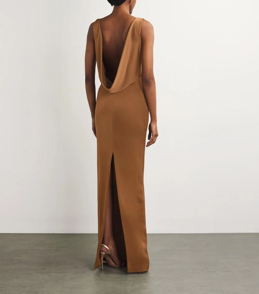 Alex Perry Satin Crepe Draped Back Maxi Dress - Dresses & Skirts -  BeyondStyle