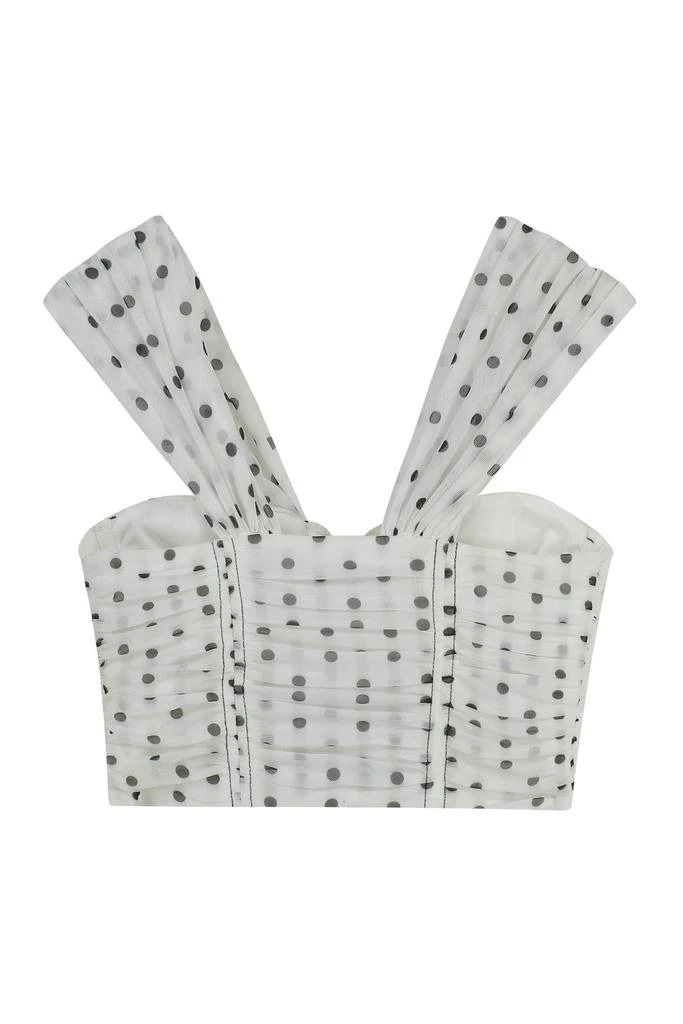 Self Portrait Self-Portrait Polka Dot Off Shoulder Mesh Top 2