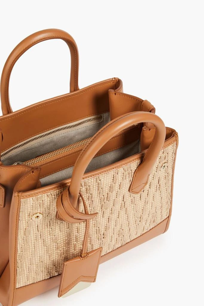 SERAPIAN Leather and raffia tote 5