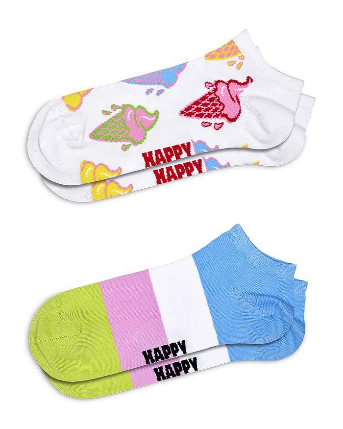 Happy Socks Ice Cream & Stripes Low Cut Socks, Pack of 2