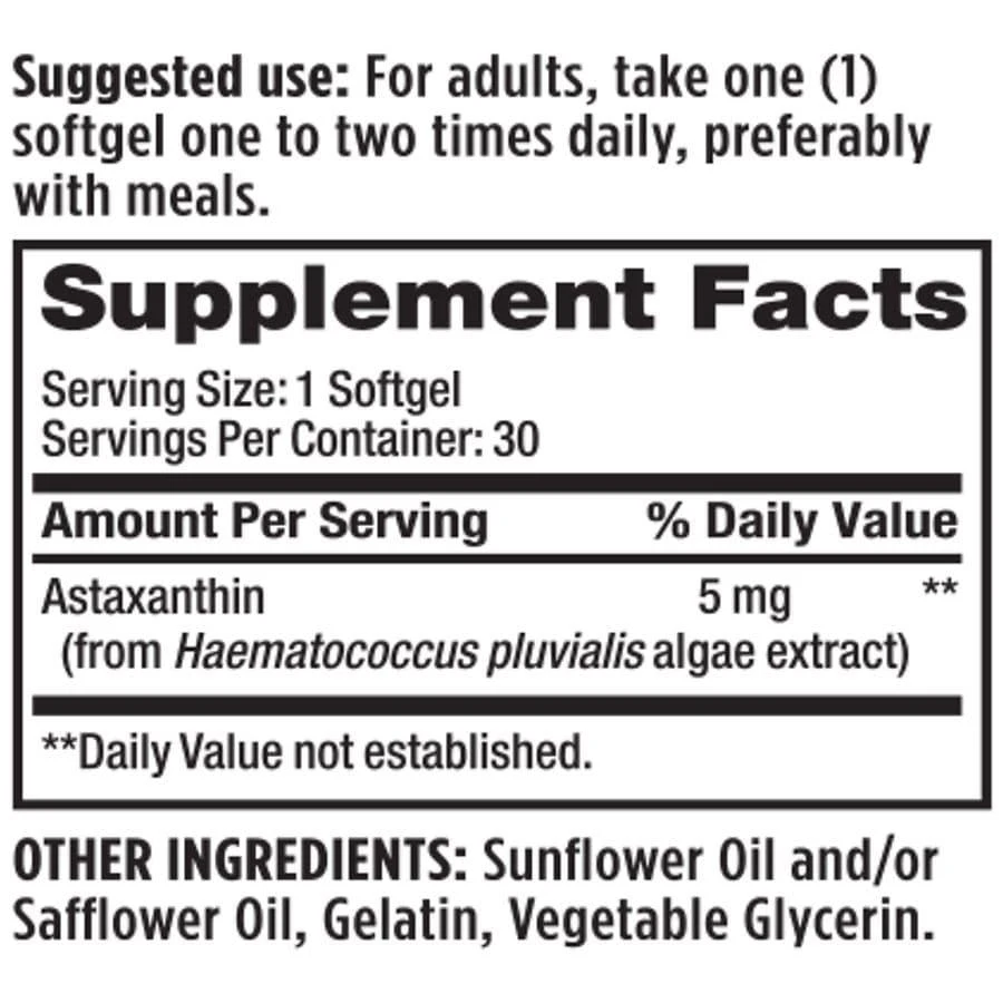 Walgreens Astaxanthin 5 mg Softgels 2