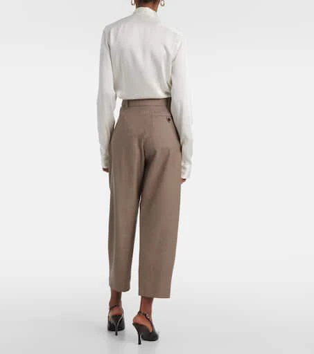Stella McCartney Houndstooth cropped wool wide-leg pants 3