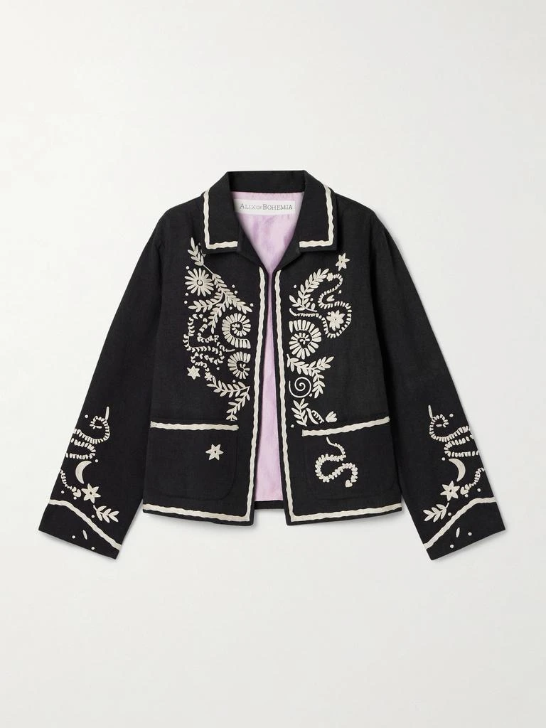 Alix of Bohemia Francis 刺绣竹节纹真丝外套 1