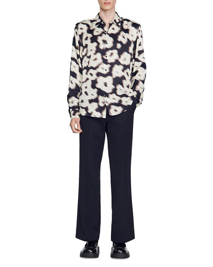 Sandro Blurry Flowers Loose Fit Shirt