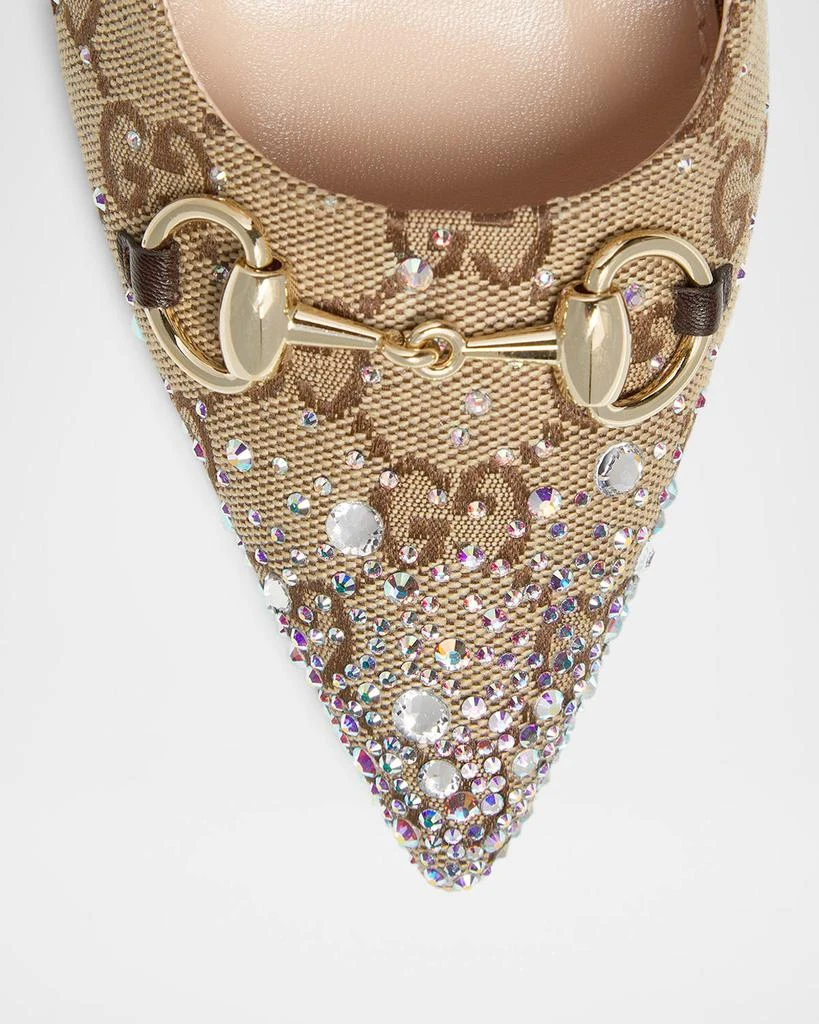 Gucci Erin GG Crystal Canvas Slingback Pumps 5