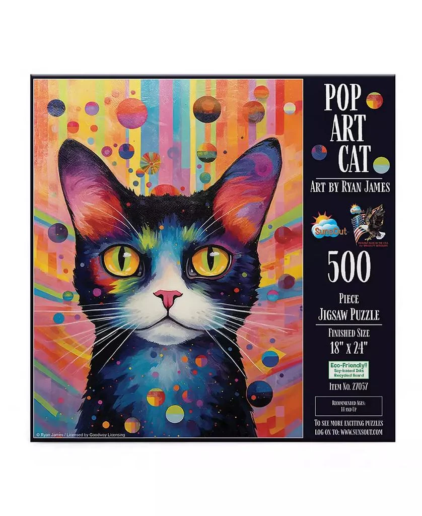 SunsOut Pop Art Cat 500 piece Jigsaw Puzzle for Adults 3