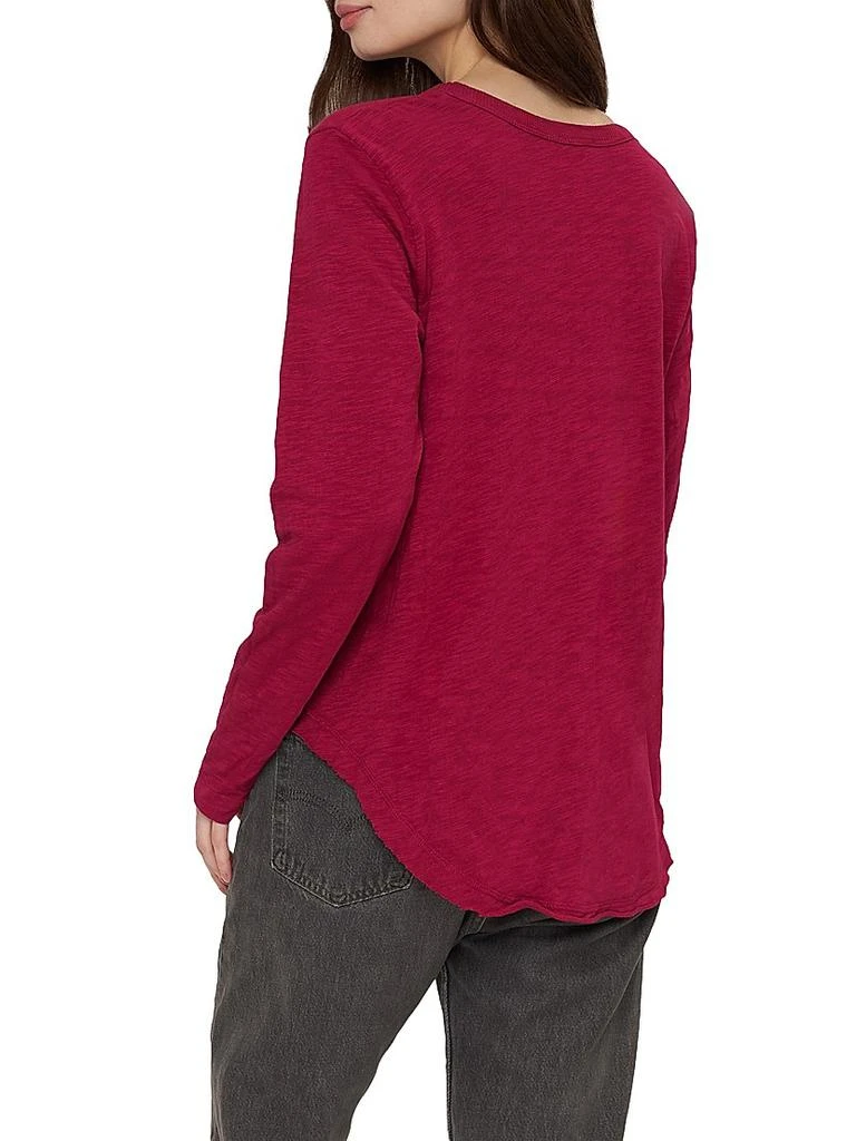 Wilt Long Sleeve V-Neck Raw Hem Shirttail 6