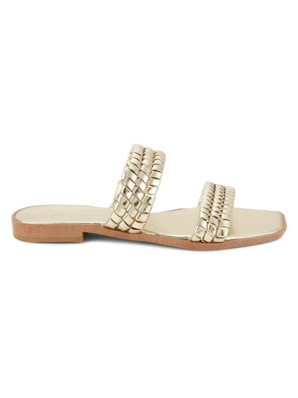 BCBGeneration Lara Metallic Flat Sandals 1