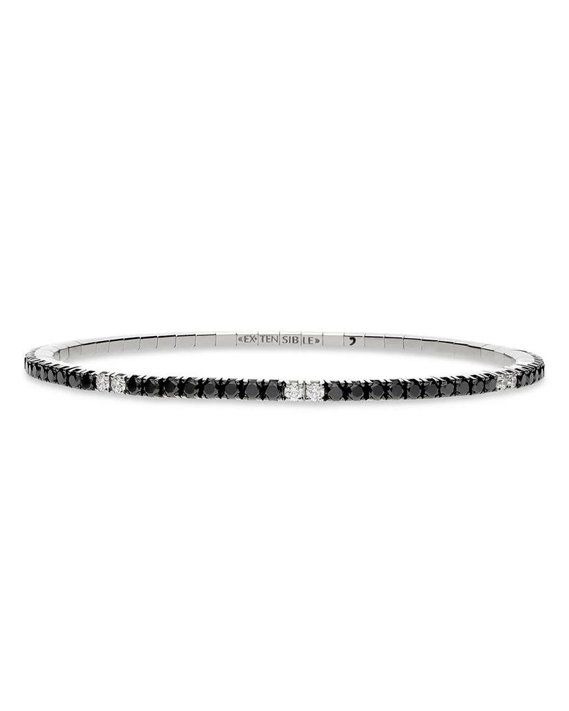 EXTENSIBLE 18K White Gold Black 
White Diamond Stretch Tennis Bracelet 1