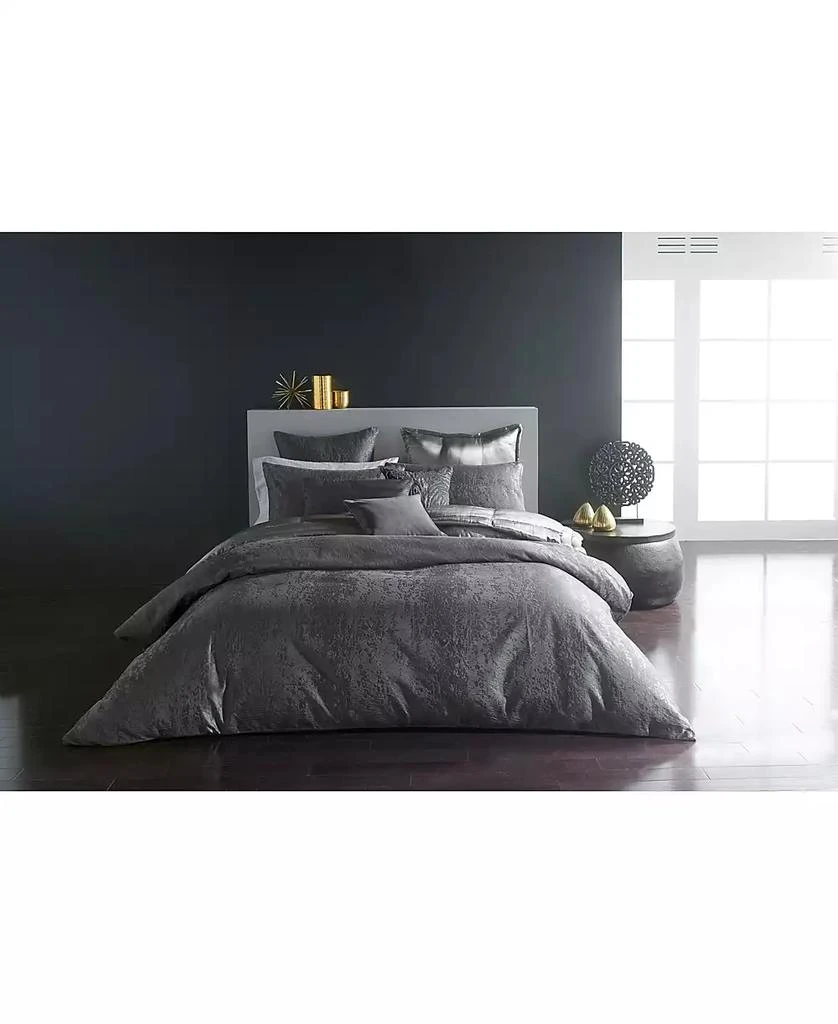 Donna Karan CLOSEOUT! Moonscape Reversible Textured Jacquard Duvet Cover 2