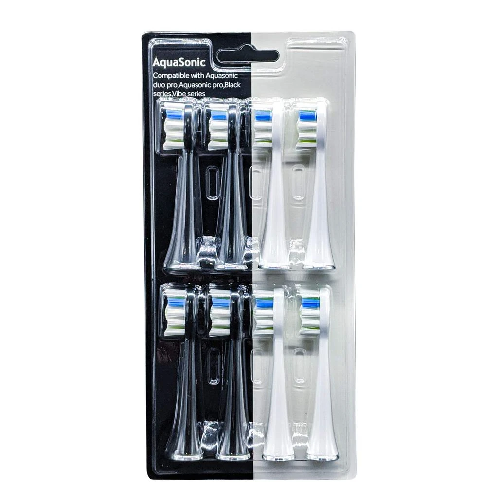 AquaSonic AquaSonic Genuine Duo PRO 8-Pack Replacement Brush Heads - Upgraded Proflex Brush Heads for Improved Plaque Removal - ADA Accepted - Genuine AquaSonic