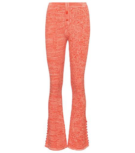 Live The Process Marl ribbed-knit flared pants