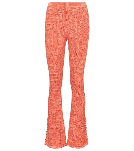 Live The Process Marl ribbed-knit flared pants 1
