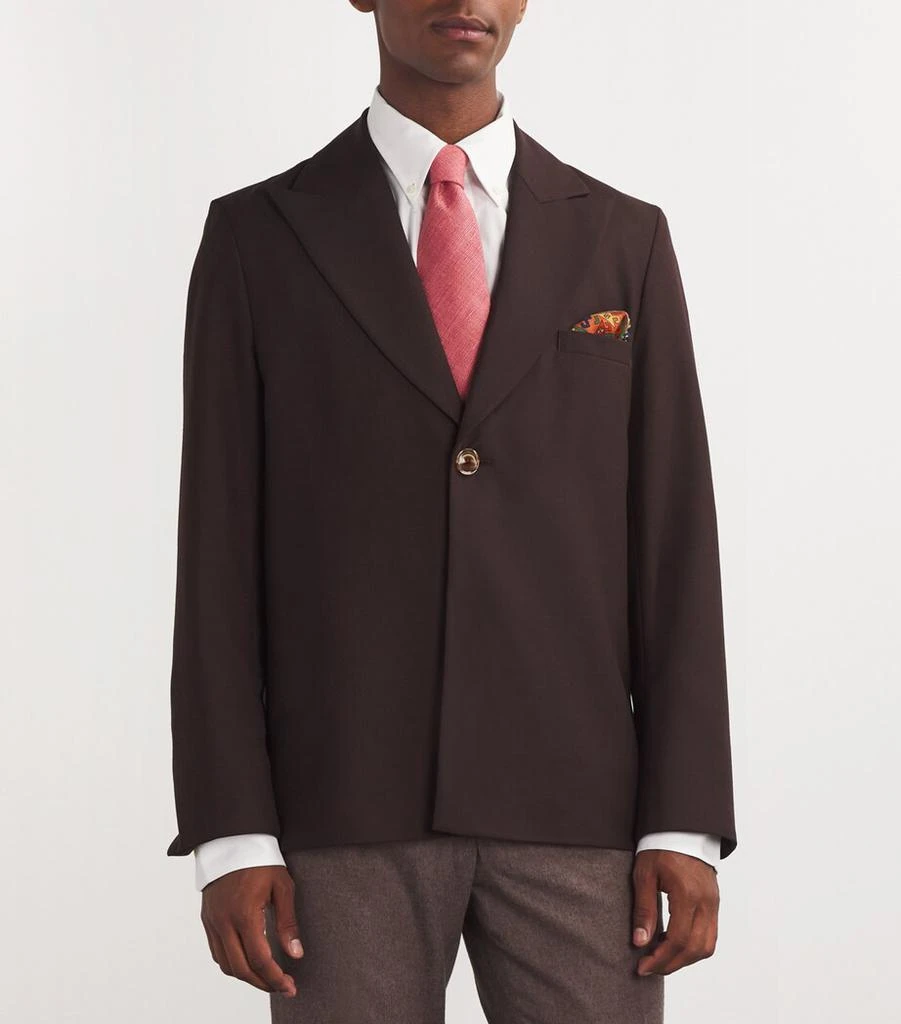 Drake's Wool-Silk Kelim Print Pocket Square 2