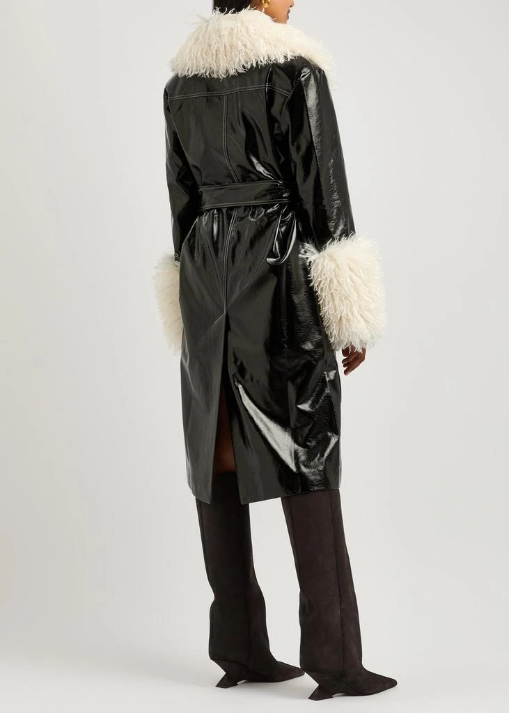 Kitri Simone faux shearling-trimmed vinyl coat 5